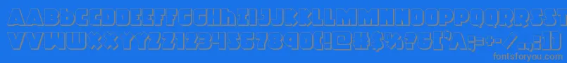 Racketsquad3D Font – Gray Fonts on Blue Background