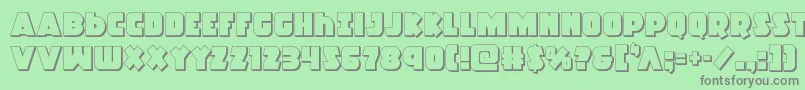 Racketsquad3D Font – Gray Fonts on Green Background