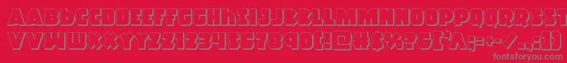 Racketsquad3D Font – Gray Fonts on Red Background