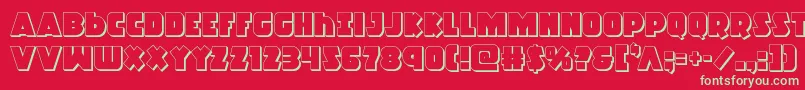 Racketsquad3D Font – Green Fonts on Red Background