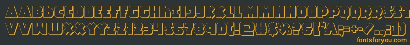 Racketsquad3D Font – Orange Fonts on Black Background