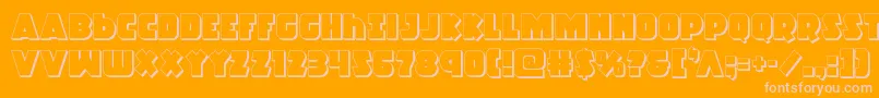 Racketsquad3D-Schriftart – Rosa Schriften auf orangefarbenem Hintergrund