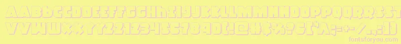 Racketsquad3D-fontti – vaaleanpunaiset fontit keltaisella taustalla