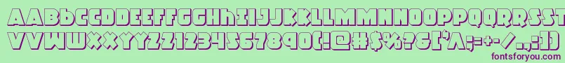Racketsquad3D Font – Purple Fonts on Green Background