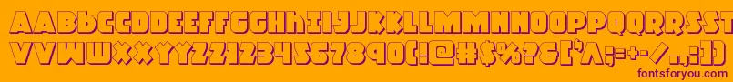 More about Racketsquad3D Font Racketsquad3D Font – Purple Fonts on Orange Background