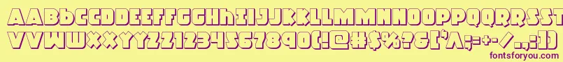Racketsquad3D Font – Purple Fonts on Yellow Background