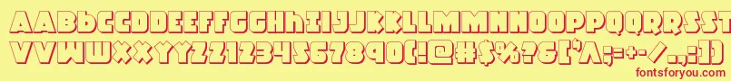fuente Racketsquad3D – Fuentes Rojas Sobre Fondo Amarillo