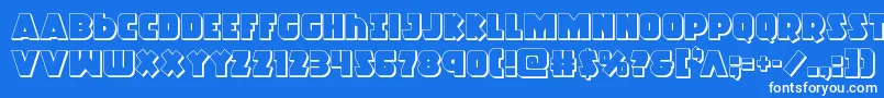 Racketsquad3D Font – White Fonts on Blue Background