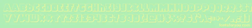 Racketsquad3D Font – Yellow Fonts on Green Background