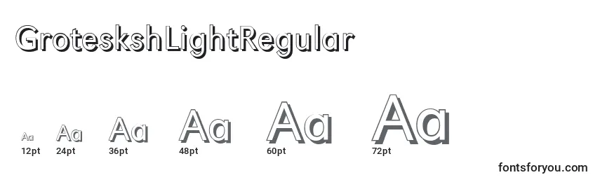 Размеры шрифта GroteskshLightRegular