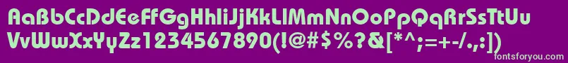 ItcBauhausLtBold Font – Green Fonts on Purple Background