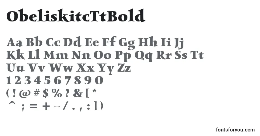 Fuente ObeliskitcTtBold - alfabeto, números, caracteres especiales