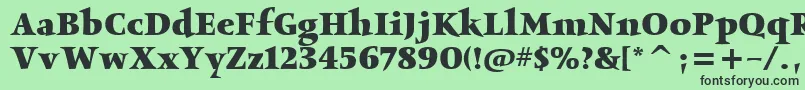 Шрифт ObeliskitcTtBold – чёрные шрифты на зелёном фоне