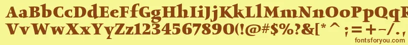 ObeliskitcTtBold Font – Brown Fonts on Yellow Background