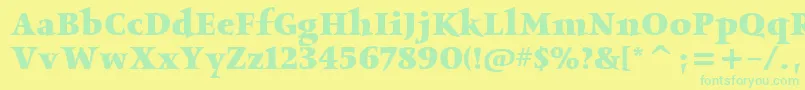 ObeliskitcTtBold Font – Green Fonts on Yellow Background