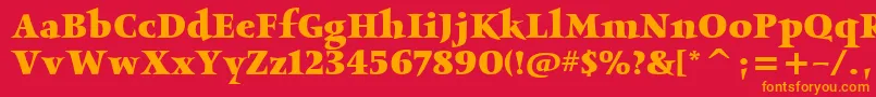 ObeliskitcTtBold Font – Orange Fonts on Red Background