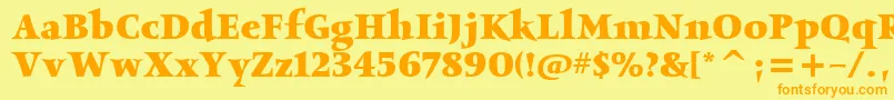 ObeliskitcTtBold Font – Orange Fonts on Yellow Background