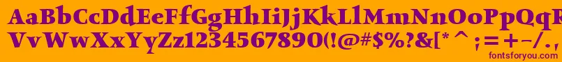 ObeliskitcTtBold Font – Purple Fonts on Orange Background