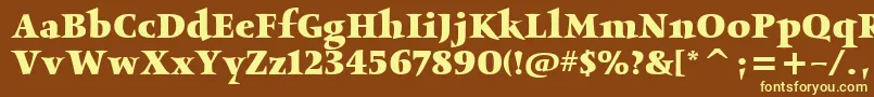 ObeliskitcTtBold Font – Yellow Fonts on Brown Background