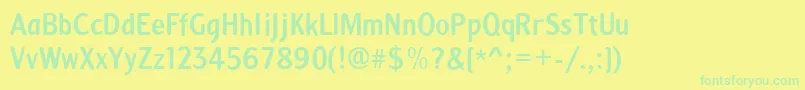 Anna ffy Font – Green Fonts on Yellow Background