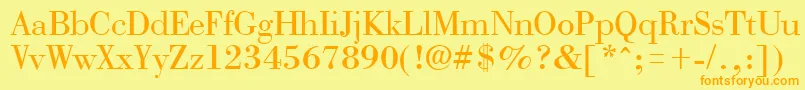 BostonRegular Font – Orange Fonts on Yellow Background