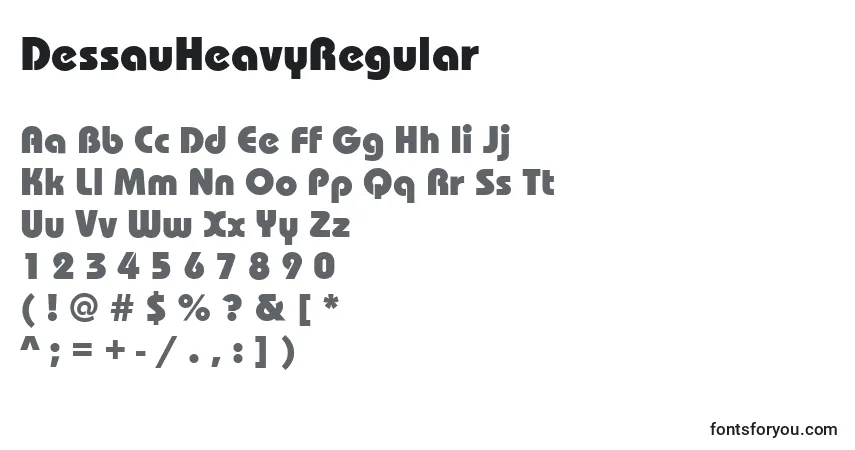 Schriftart DessauHeavyRegular – Alphabet, Zahlen, spezielle Symbole