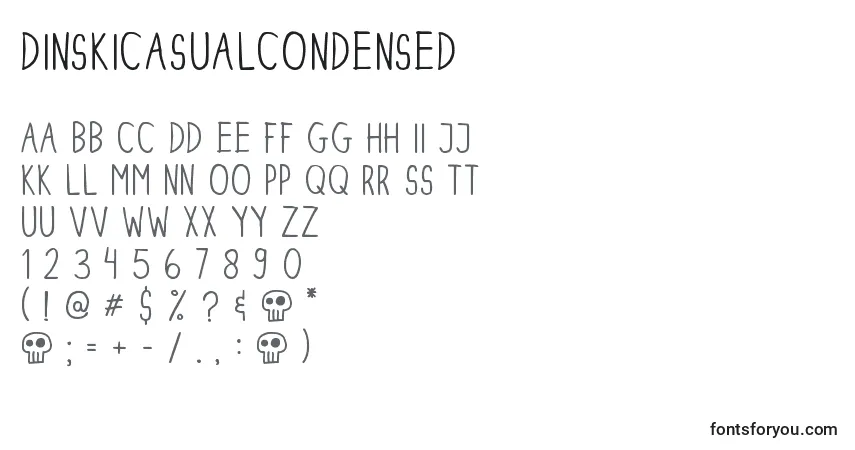 Шрифт DinskiCasualCondensed – алфавит, цифры, специальные символы