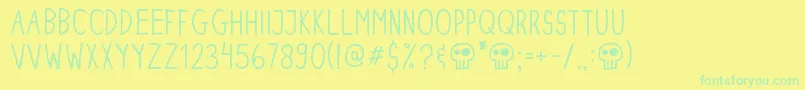 DinskiCasualCondensed-Schriftart – Grüne Schriften auf gelbem Hintergrund