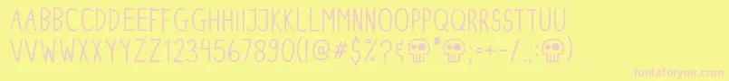 Czcionka DinskiCasualCondensed – różowe czcionki na żółtym tle