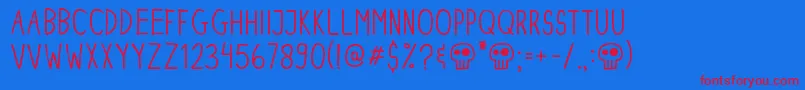 DinskiCasualCondensed Font – Red Fonts on Blue Background