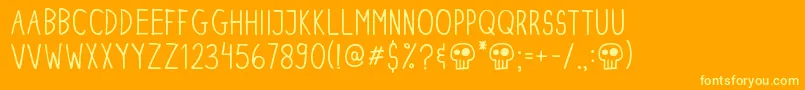 DinskiCasualCondensed Font – Yellow Fonts on Orange Background