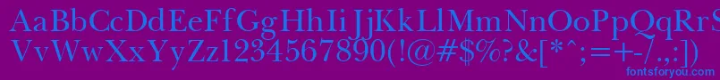 フォントPasmaPlain – 紫色の背景に青い文字