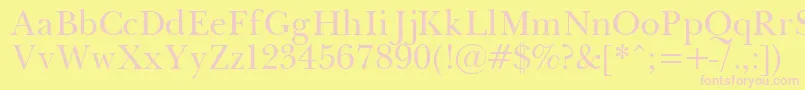 フォントPasmaPlain – ピンクのフォント、黄色の背景