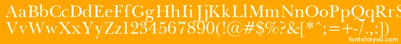 フォントPasmaPlain – オレンジの背景に白い文字