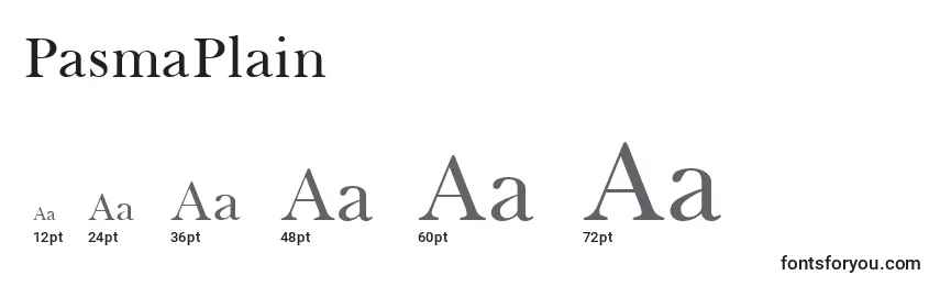Размеры шрифта PasmaPlain