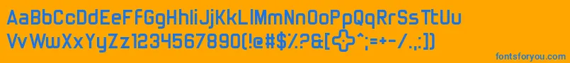 TrulyMadlyDpad Font – Blue Fonts on Orange Background