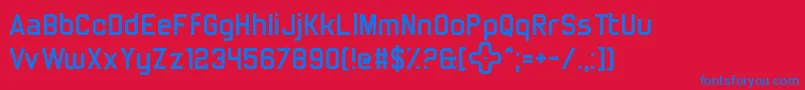 フォントTrulyMadlyDpad – 赤い背景に青い文字