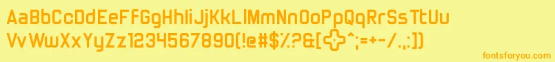 TrulyMadlyDpad Font – Orange Fonts on Yellow Background