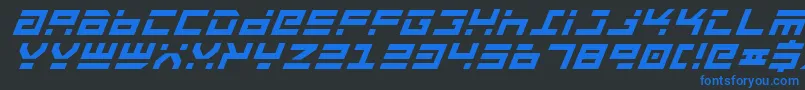 RocketTypeBoldItalic Font – Blue Fonts on Black Background