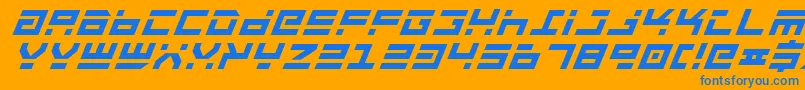RocketTypeBoldItalic Font – Blue Fonts on Orange Background