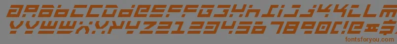 RocketTypeBoldItalic-Schriftart – Braune Schriften auf grauem Hintergrund