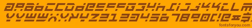 RocketTypeBoldItalic Font – Brown Fonts on Orange Background