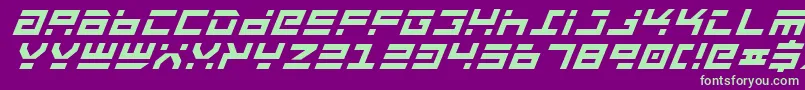 RocketTypeBoldItalic Font – Green Fonts on Purple Background
