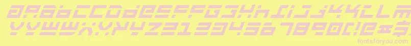 Шрифт RocketTypeBoldItalic – розовые шрифты на жёлтом фоне