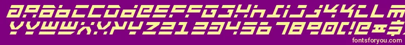 RocketTypeBoldItalic Font – Yellow Fonts on Purple Background