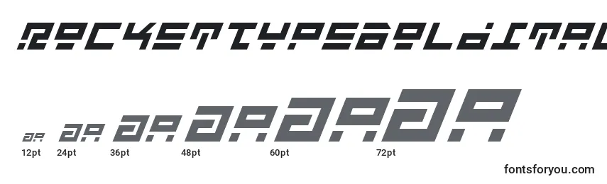 RocketTypeBoldItalic Font Sizes