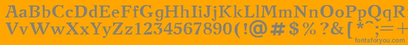 NewJournalBold Font – Gray Fonts on Orange Background