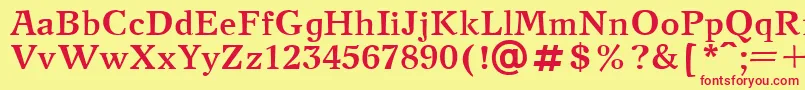 NewJournalBold Font – Red Fonts on Yellow Background