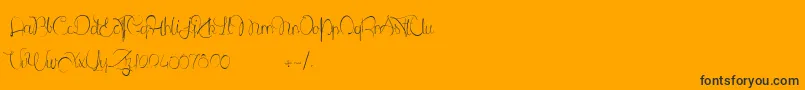 LantreDuCaniche-Schriftart – Schwarze Schriften auf orangefarbenem Hintergrund