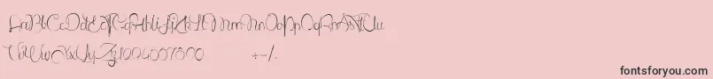 フォントLantreDuCaniche – ピンクの背景に黒い文字